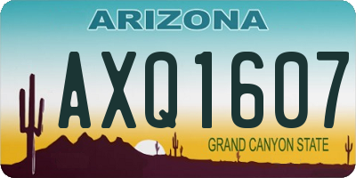 AZ license plate AXQ1607
