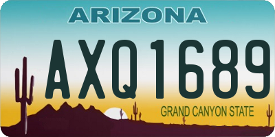 AZ license plate AXQ1689