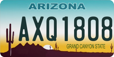 AZ license plate AXQ1808
