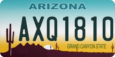 AZ license plate AXQ1810