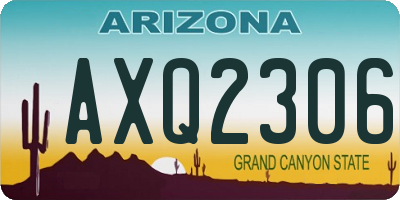 AZ license plate AXQ2306