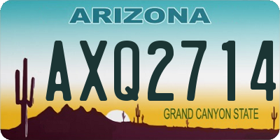AZ license plate AXQ2714