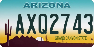 AZ license plate AXQ2743