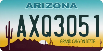 AZ license plate AXQ3051