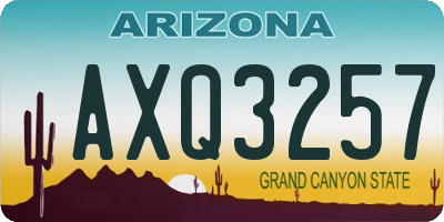 AZ license plate AXQ3257