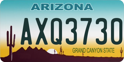 AZ license plate AXQ3730