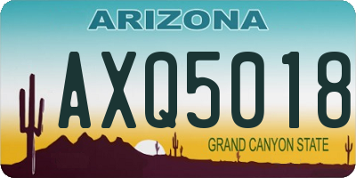 AZ license plate AXQ5018