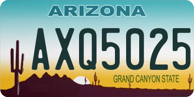 AZ license plate AXQ5025