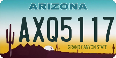 AZ license plate AXQ5117