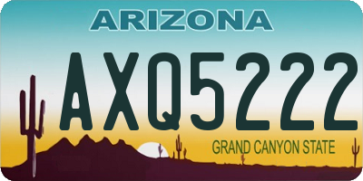 AZ license plate AXQ5222