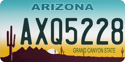 AZ license plate AXQ5228