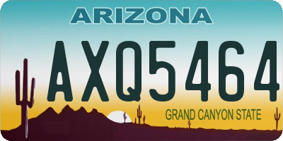 AZ license plate AXQ5464