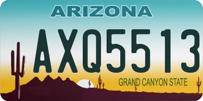 AZ license plate AXQ5513