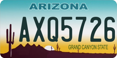 AZ license plate AXQ5726