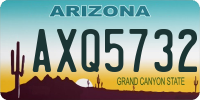 AZ license plate AXQ5732