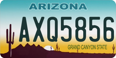 AZ license plate AXQ5856