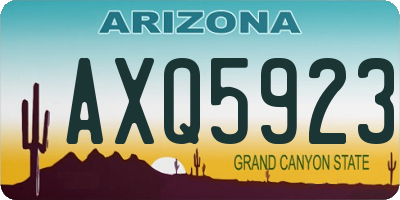 AZ license plate AXQ5923
