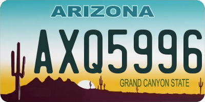 AZ license plate AXQ5996