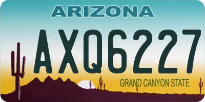 AZ license plate AXQ6227