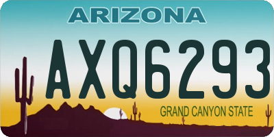 AZ license plate AXQ6293