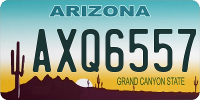 AZ license plate AXQ6557