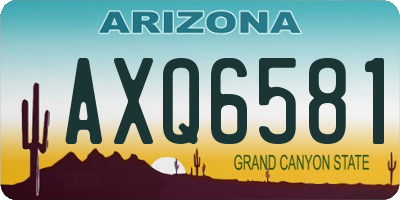 AZ license plate AXQ6581