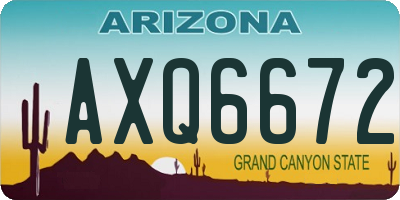 AZ license plate AXQ6672