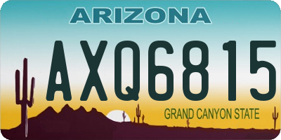 AZ license plate AXQ6815