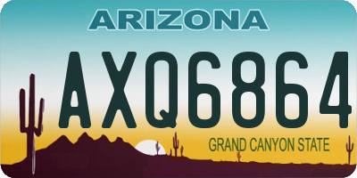 AZ license plate AXQ6864