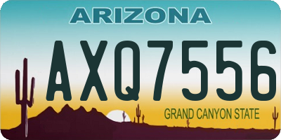 AZ license plate AXQ7556