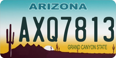 AZ license plate AXQ7813