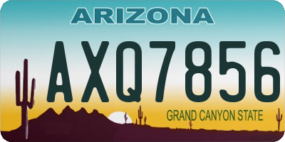 AZ license plate AXQ7856