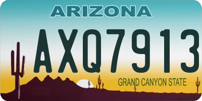 AZ license plate AXQ7913