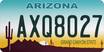 AZ license plate AXQ8027