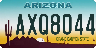 AZ license plate AXQ8044