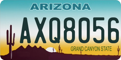 AZ license plate AXQ8056