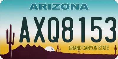 AZ license plate AXQ8153