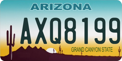 AZ license plate AXQ8199