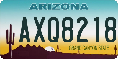 AZ license plate AXQ8218