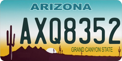 AZ license plate AXQ8352