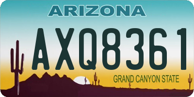 AZ license plate AXQ8361