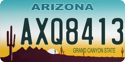 AZ license plate AXQ8413