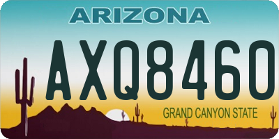AZ license plate AXQ8460