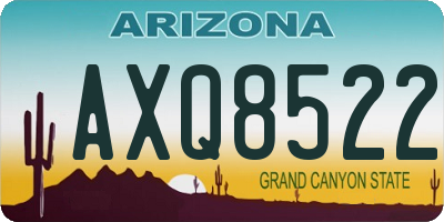 AZ license plate AXQ8522