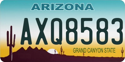 AZ license plate AXQ8583