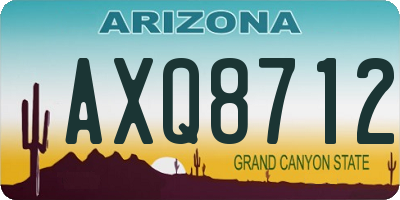 AZ license plate AXQ8712