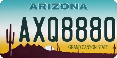 AZ license plate AXQ8880