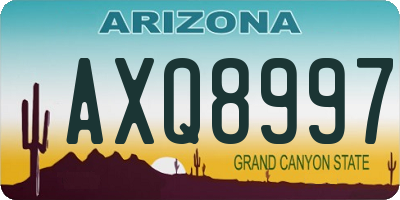 AZ license plate AXQ8997