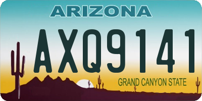 AZ license plate AXQ9141