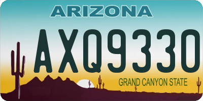 AZ license plate AXQ9330